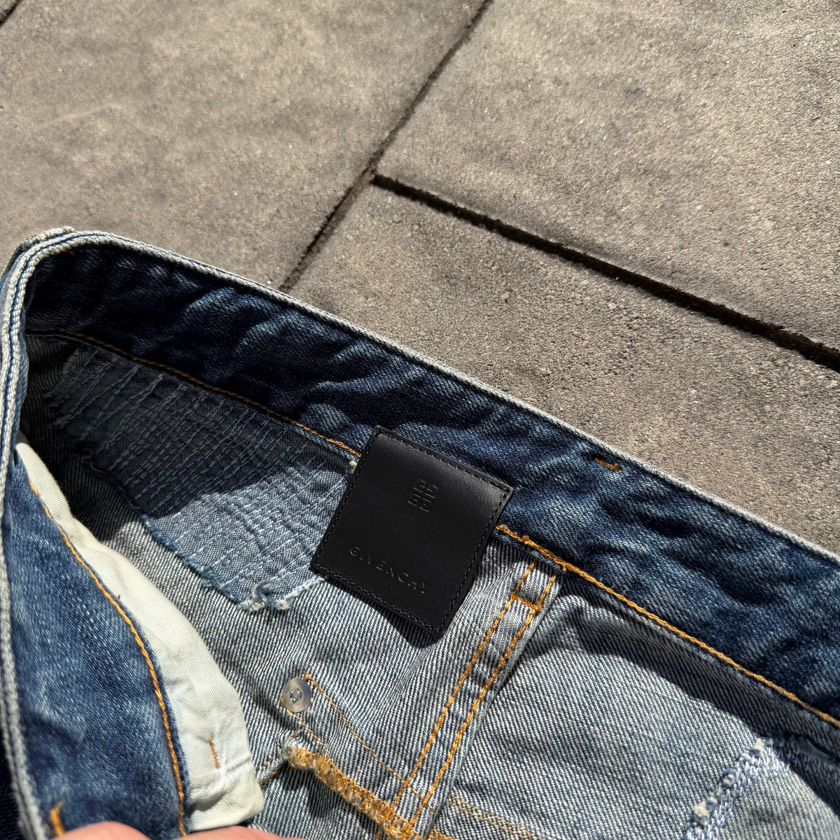 FW22 Givenchy Blue Moleskin Boro Denim