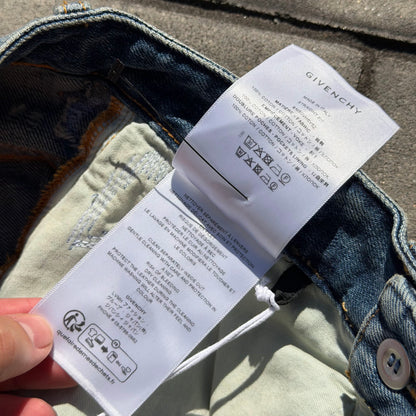 FW22 Givenchy Blue Moleskin Boro Denim