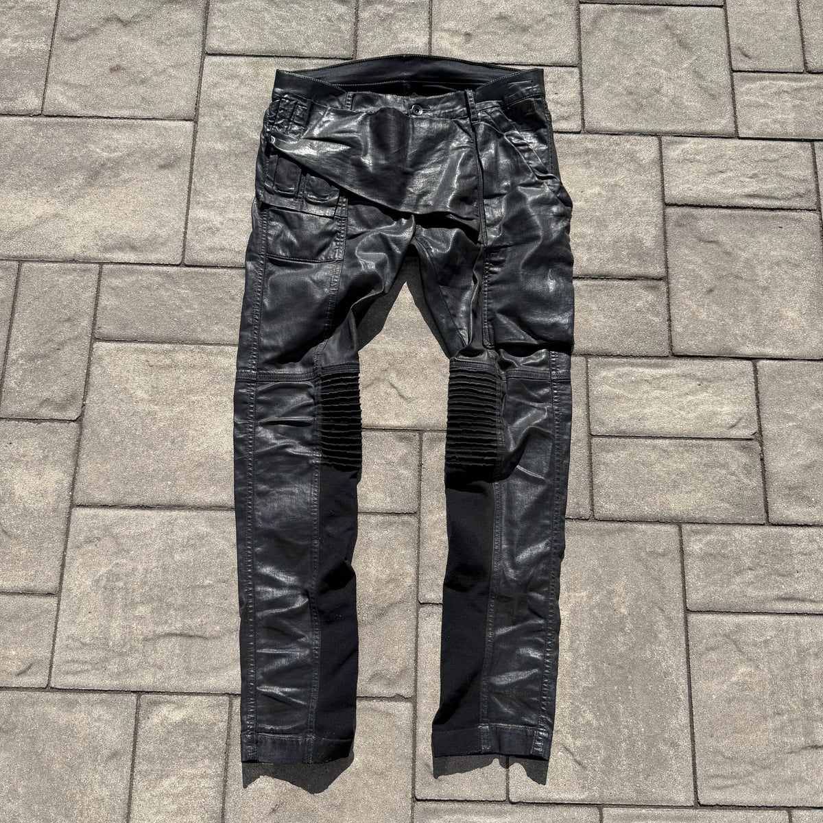 SS16 Rick Owens Waxed Memphis Cut Denim