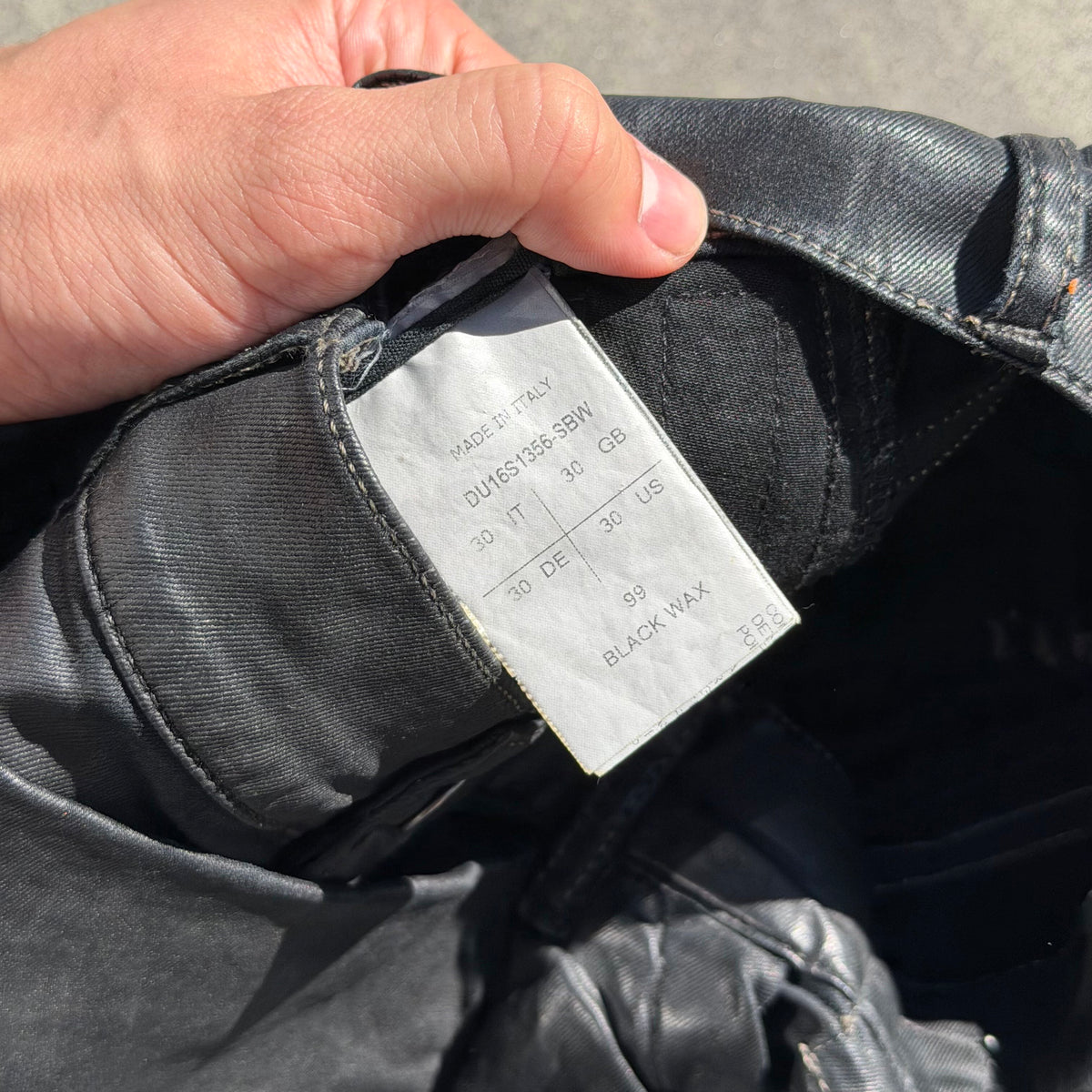 SS16 Rick Owens Waxed Memphis Cut Denim