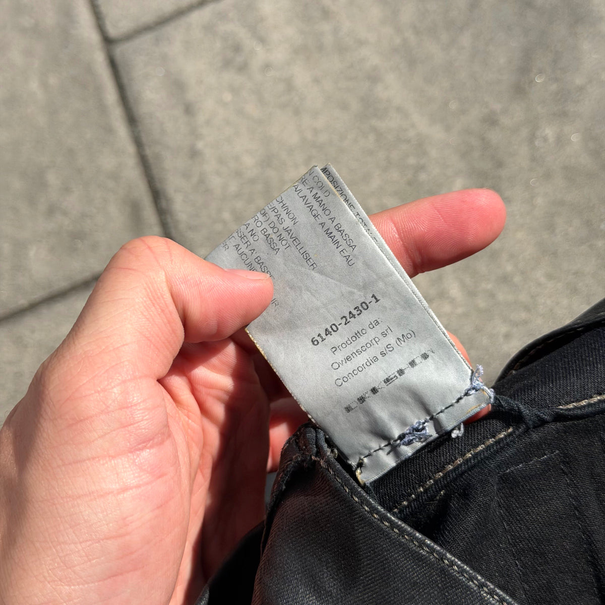 SS16 Rick Owens Waxed Memphis Cut Denim