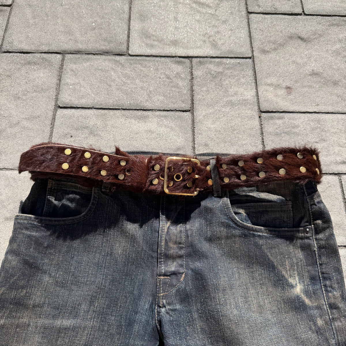 Prada Brown Fur Belt