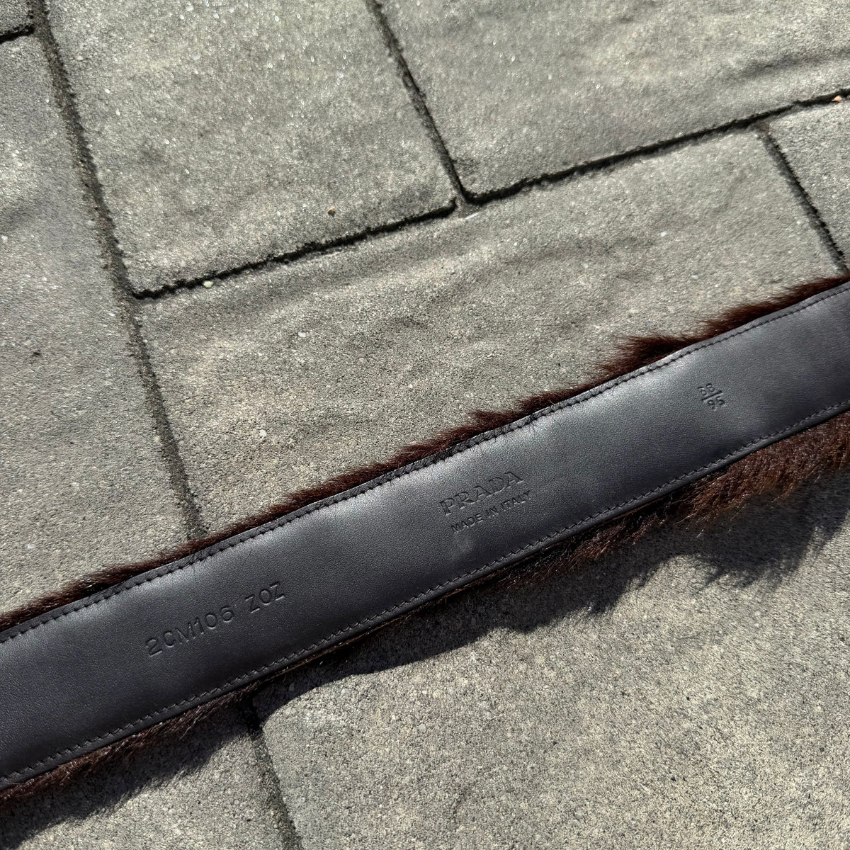 Prada Brown Fur Belt
