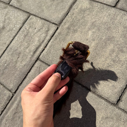 Prada Brown Fur Belt
