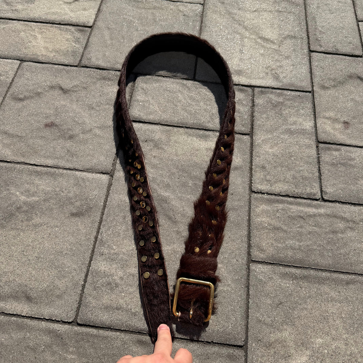 Prada Brown Fur Belt
