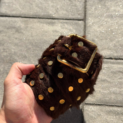 Prada Brown Fur Belt