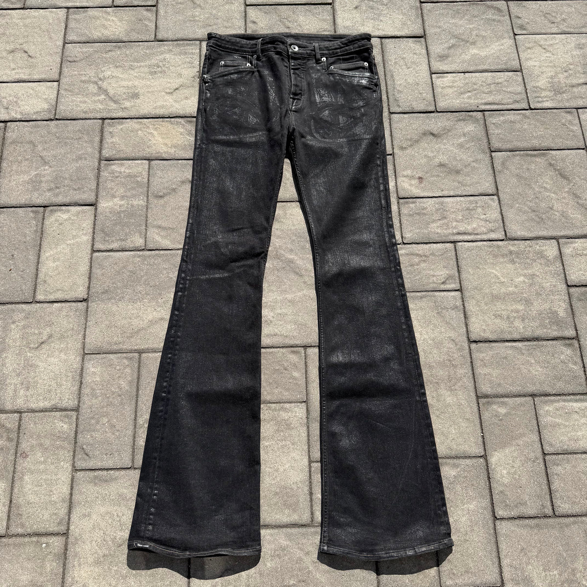 Rick Owens Waxed Tyrone Bootcut Denim