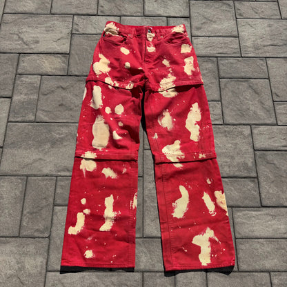 SS18 Balenciaga Red Bleached Convertible Denim