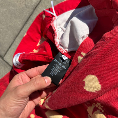 SS18 Balenciaga Red Bleached Convertible Denim