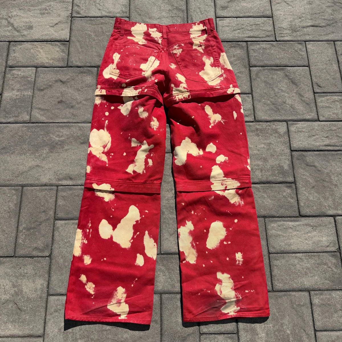 SS18 Balenciaga Red Bleached Convertible Denim