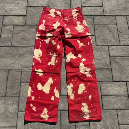 SS18 Balenciaga Red Bleached Convertible Denim