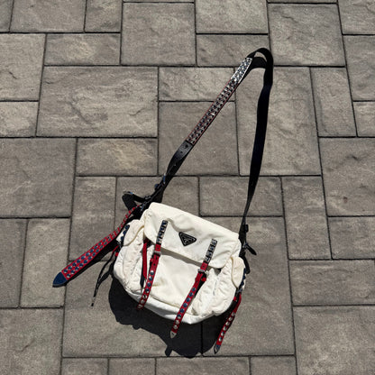 2018 Prada Studded ‘New Vela’ Messenger Bag’