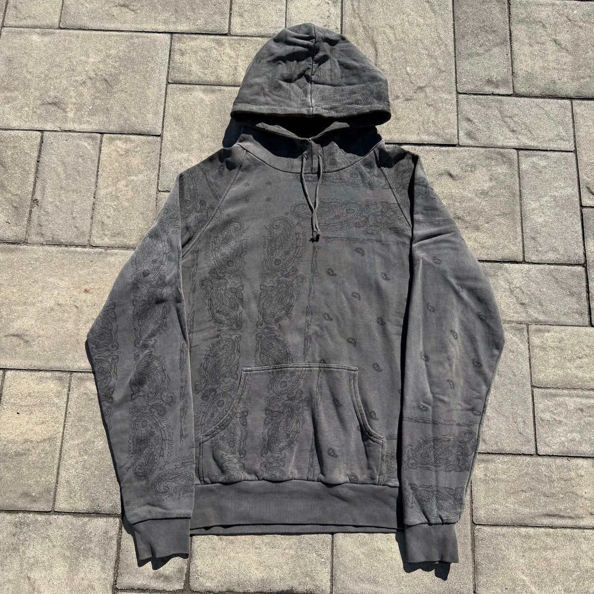 AW04 Raf Simons Charcoal Paisley Hoodie