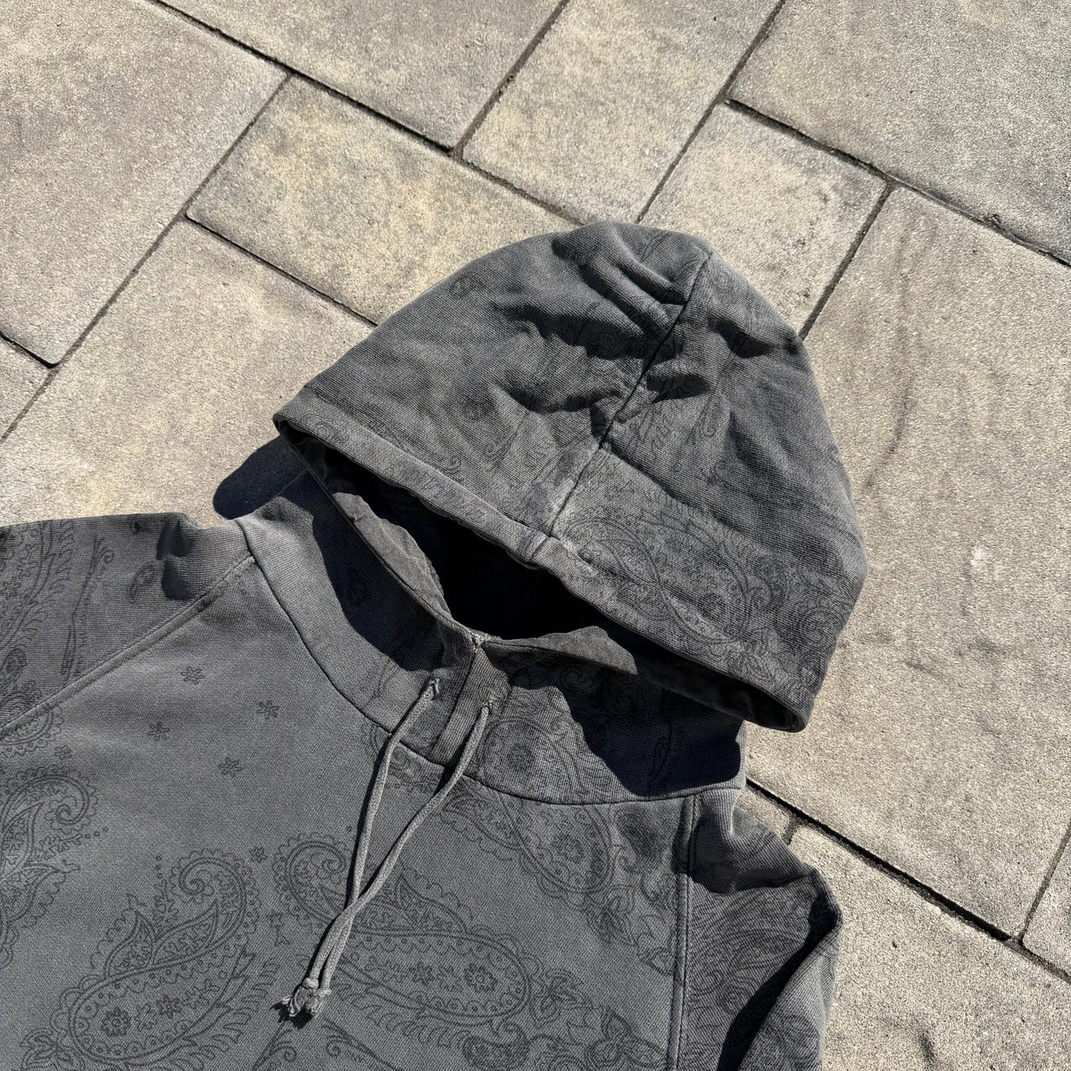 AW04 Raf Simons Charcoal Paisley Hoodie