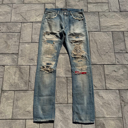AW04 Undercover Red Yarn 68 Denim