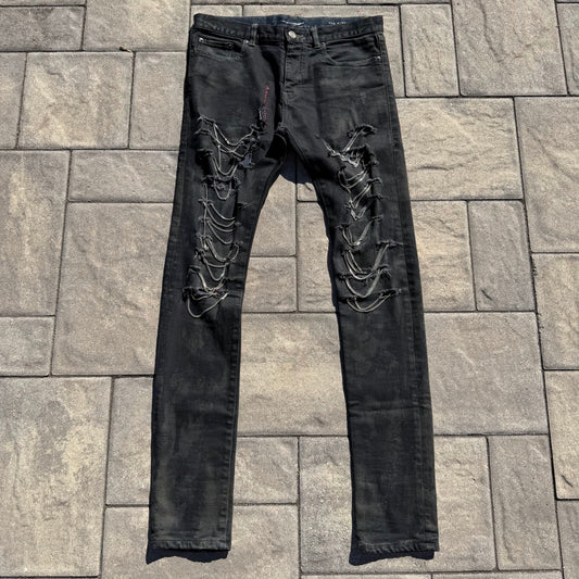 FW13 Saint Laurent Paris Oil Spill Chain Denim