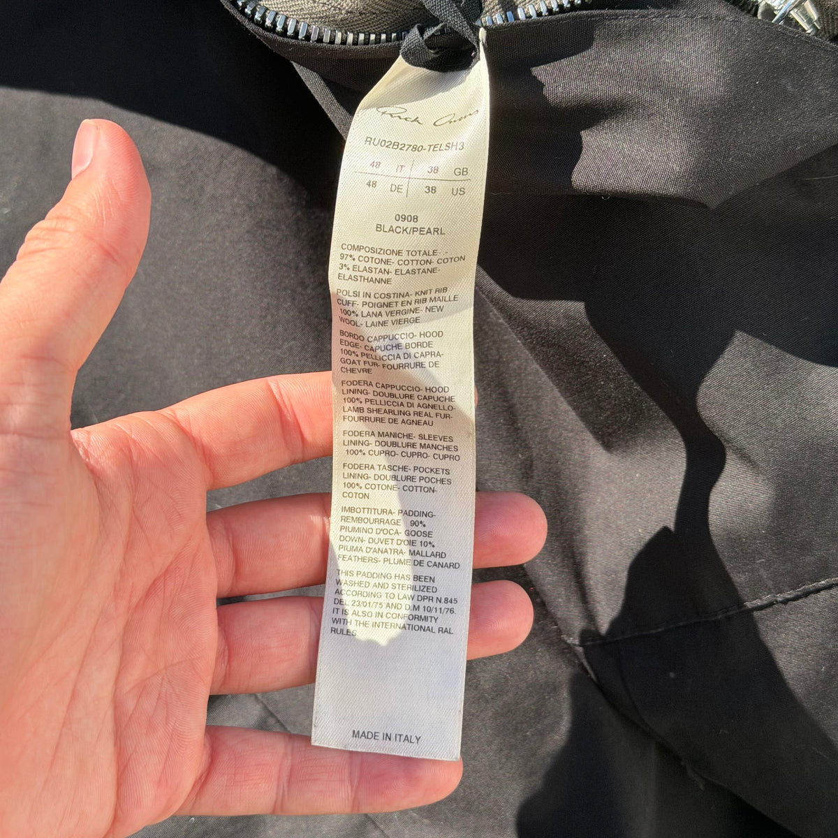 FW22 Rick Owens Goat Hair Parka
