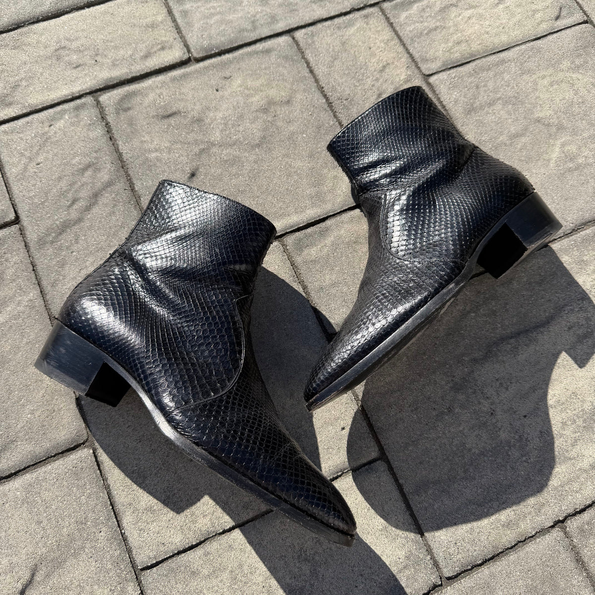 Saint Laurent Paris Snakeskin Boots