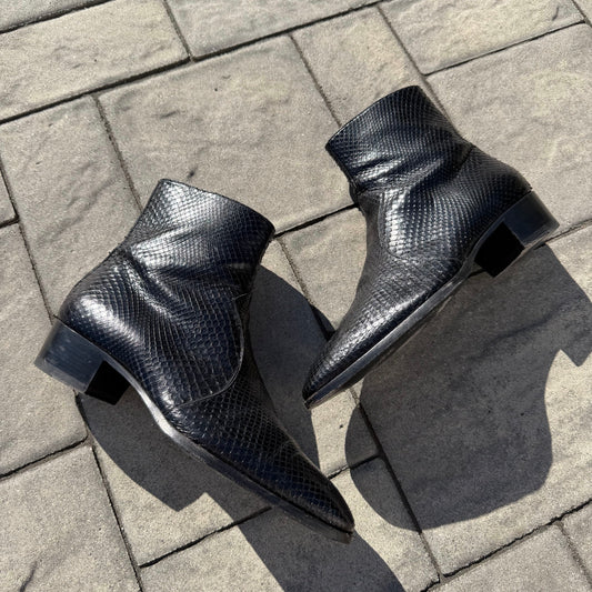 Saint Laurent Paris Snakeskin Boots