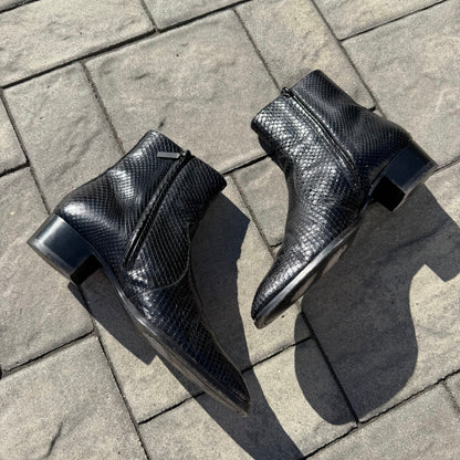 Saint Laurent Paris Snakeskin Boots