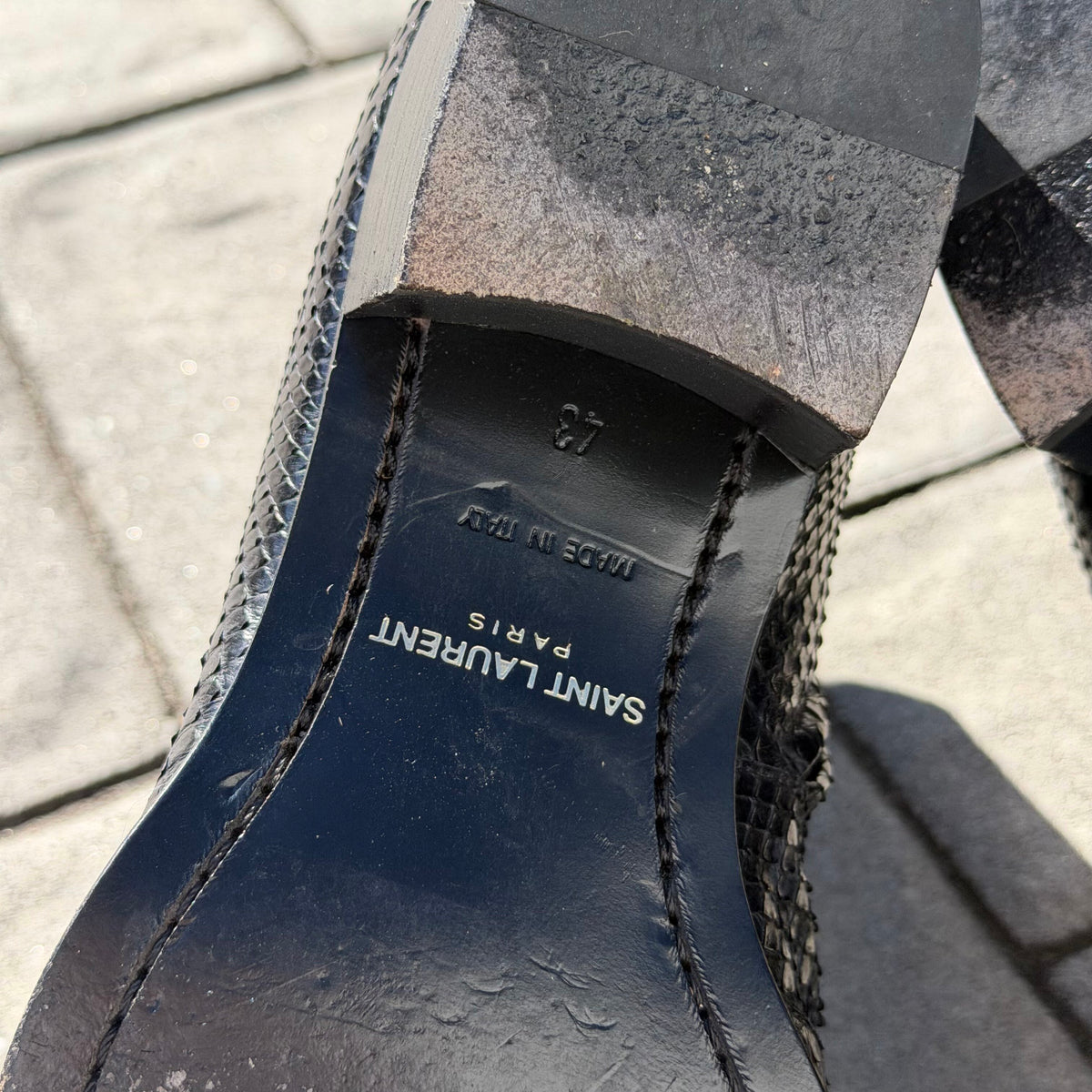 Saint Laurent Paris Snakeskin Boots