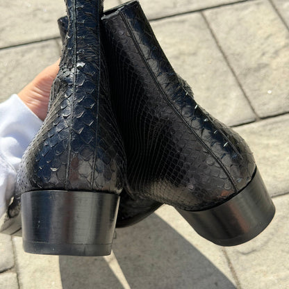 Saint Laurent Paris Snakeskin Boots