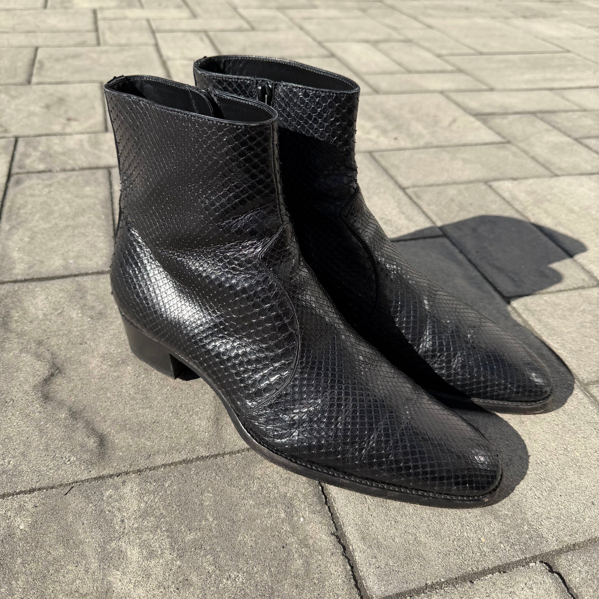Saint Laurent Paris Snakeskin Boots