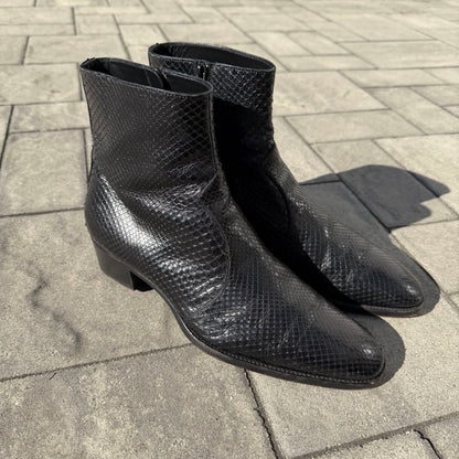 Saint Laurent Paris Snakeskin Boots