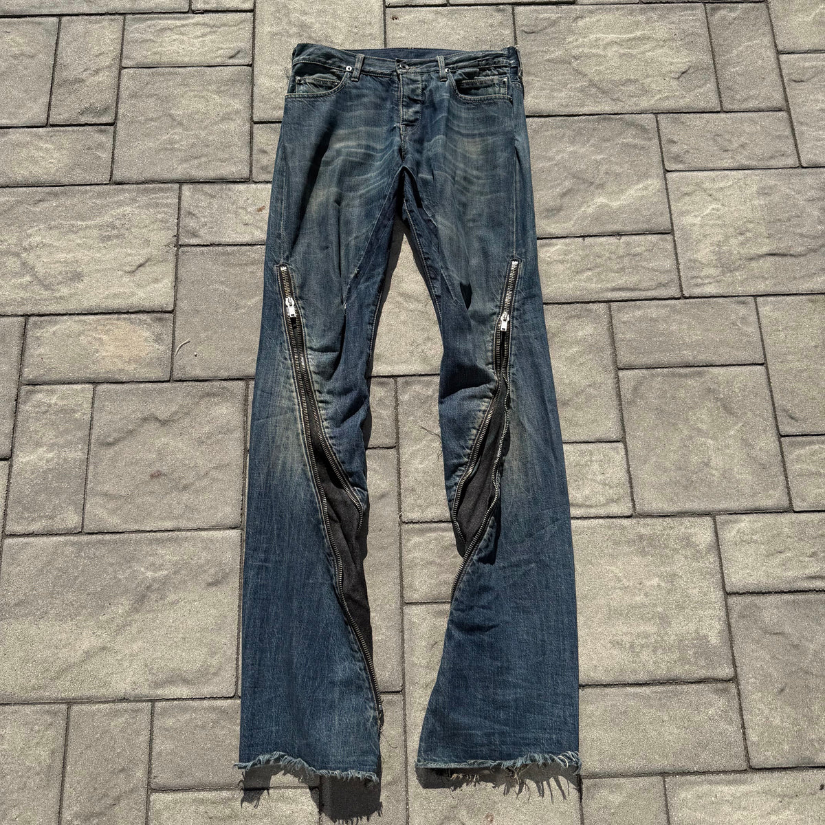SS09 Rick Owens Dirty Blue Banana Cut Denim