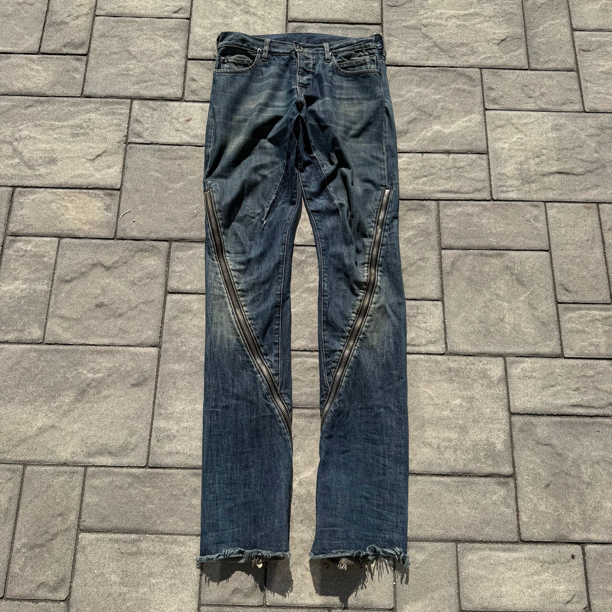SS09 Rick Owens Dirty Blue Banana Cut Denim
