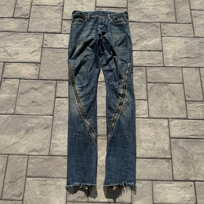 SS09 Rick Owens Dirty Blue Banana Cut Denim