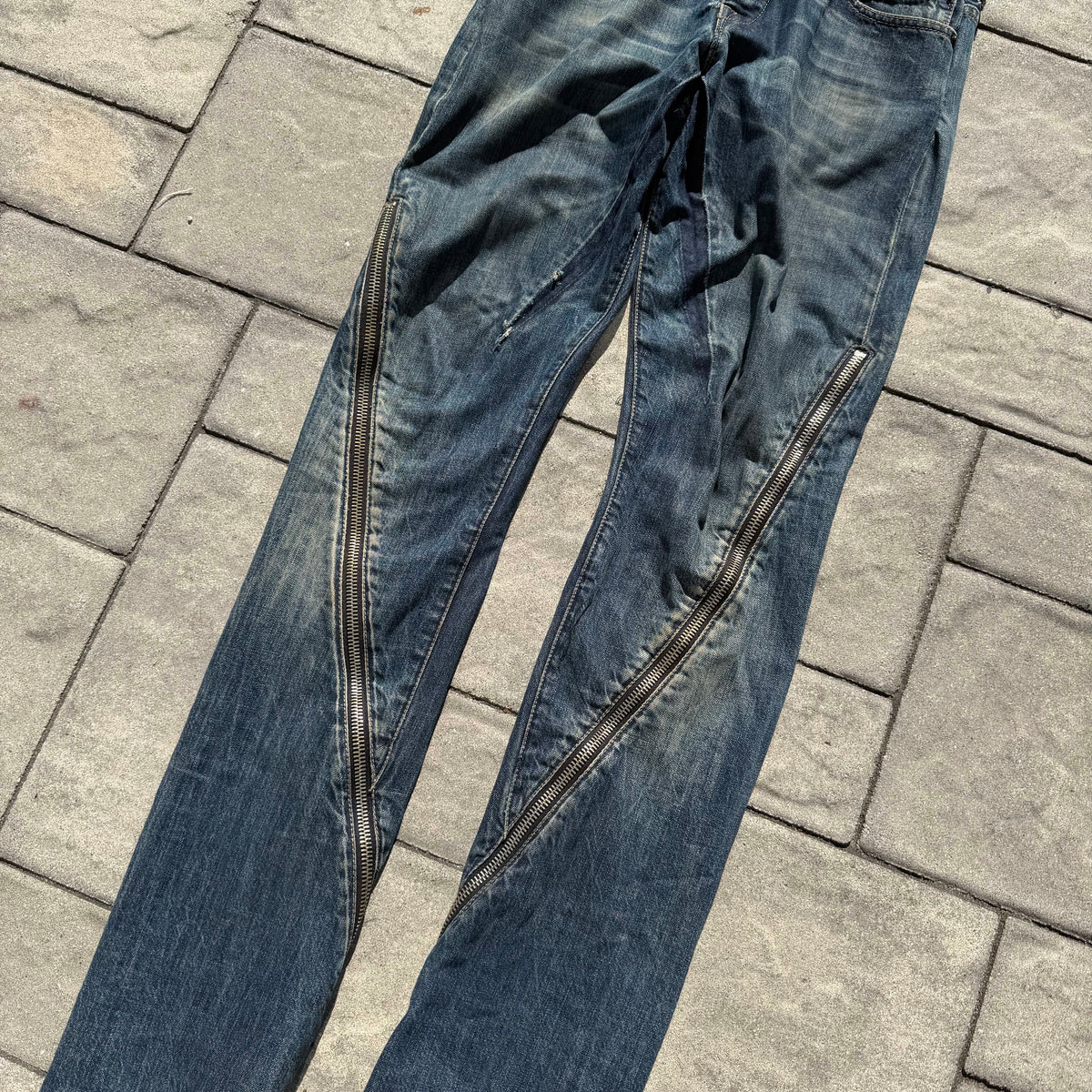 SS09 Rick Owens Dirty Blue Banana Cut Denim