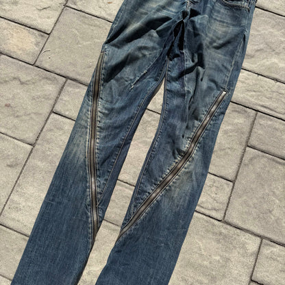 SS09 Rick Owens Dirty Blue Banana Cut Denim