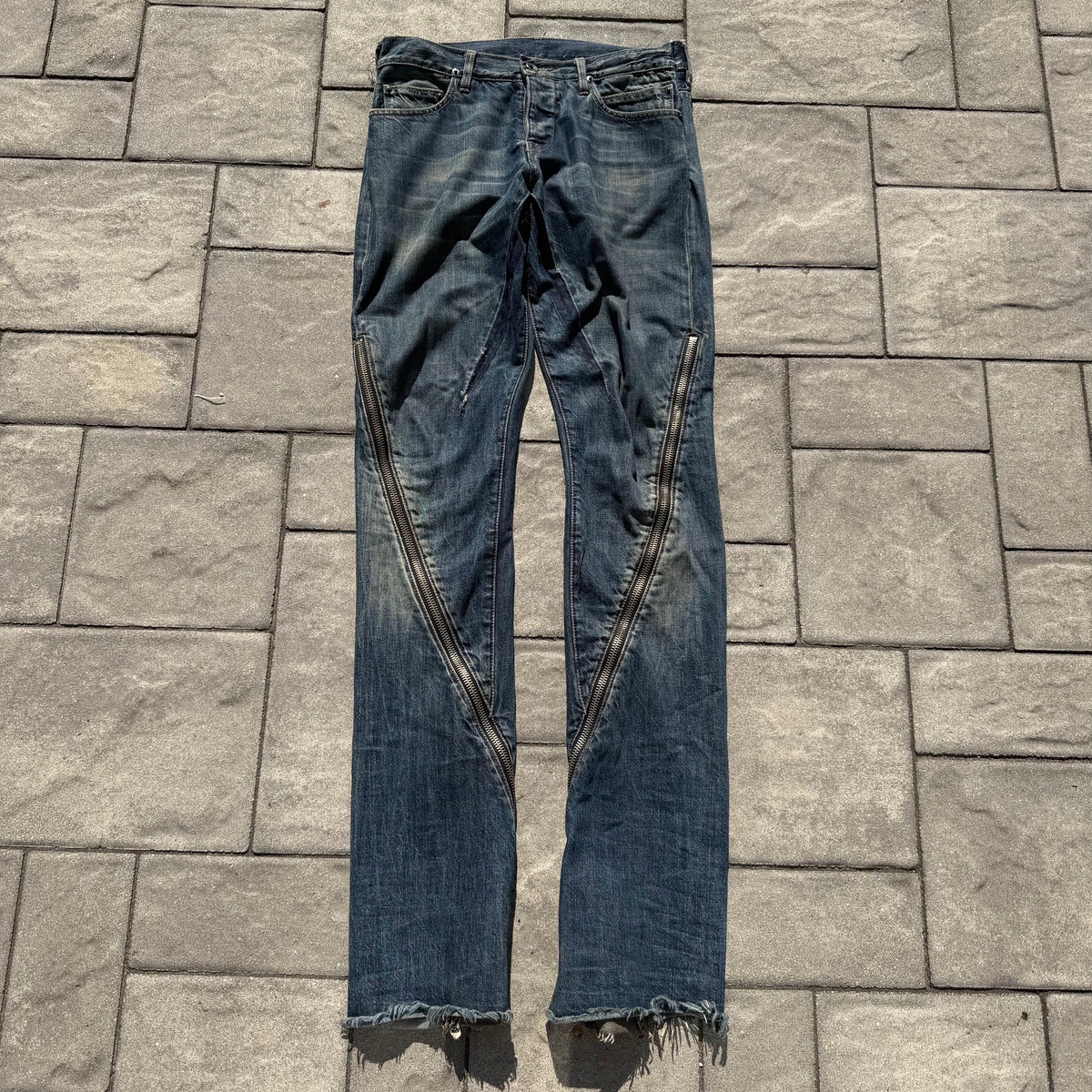 SS09 Rick Owens Dirty Blue Banana Cut Denim