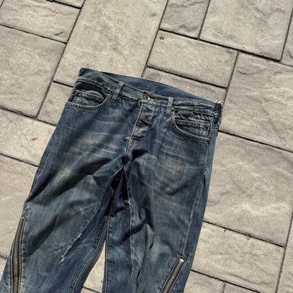 SS09 Rick Owens Dirty Blue Banana Cut Denim
