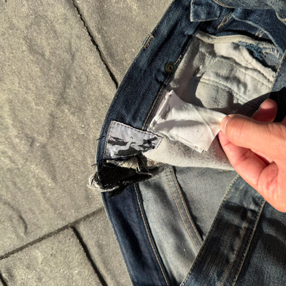 SS09 Rick Owens Dirty Blue Banana Cut Denim