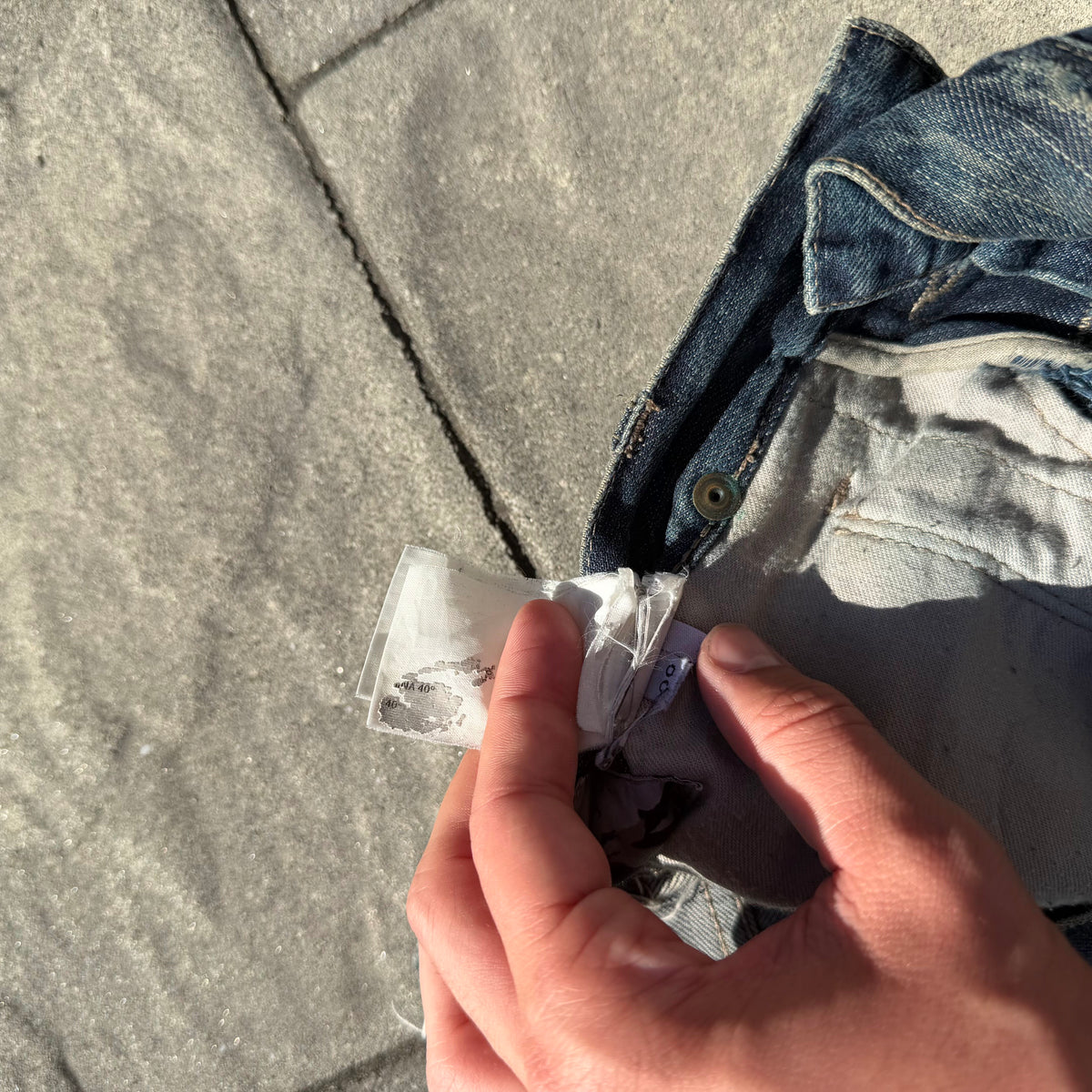 SS09 Rick Owens Dirty Blue Banana Cut Denim