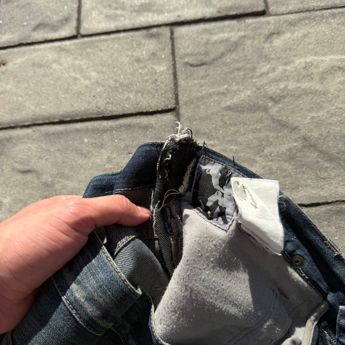 SS09 Rick Owens Dirty Blue Banana Cut Denim