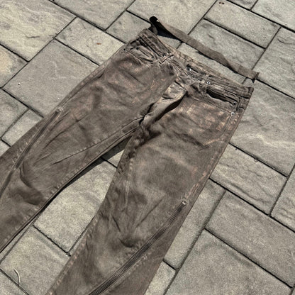 SS09 Rick Owens Gold Wax Banana Cut Denim