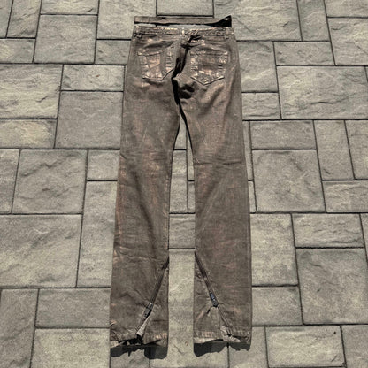 SS09 Rick Owens Gold Wax Banana Cut Denim