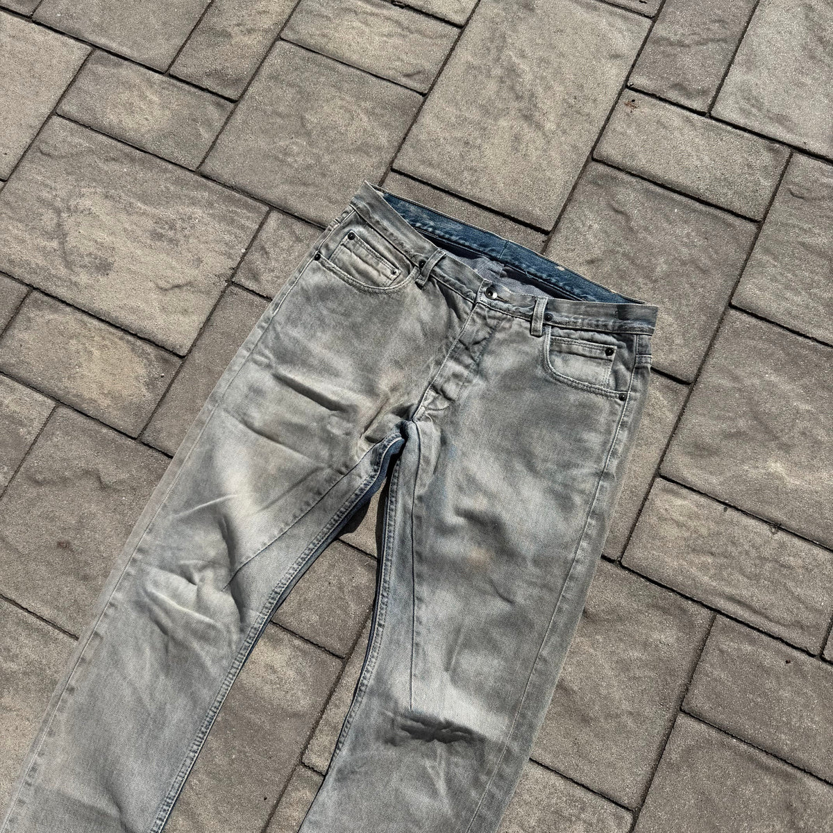 FW12 Rick Owens Stone Wash Detroit Denim