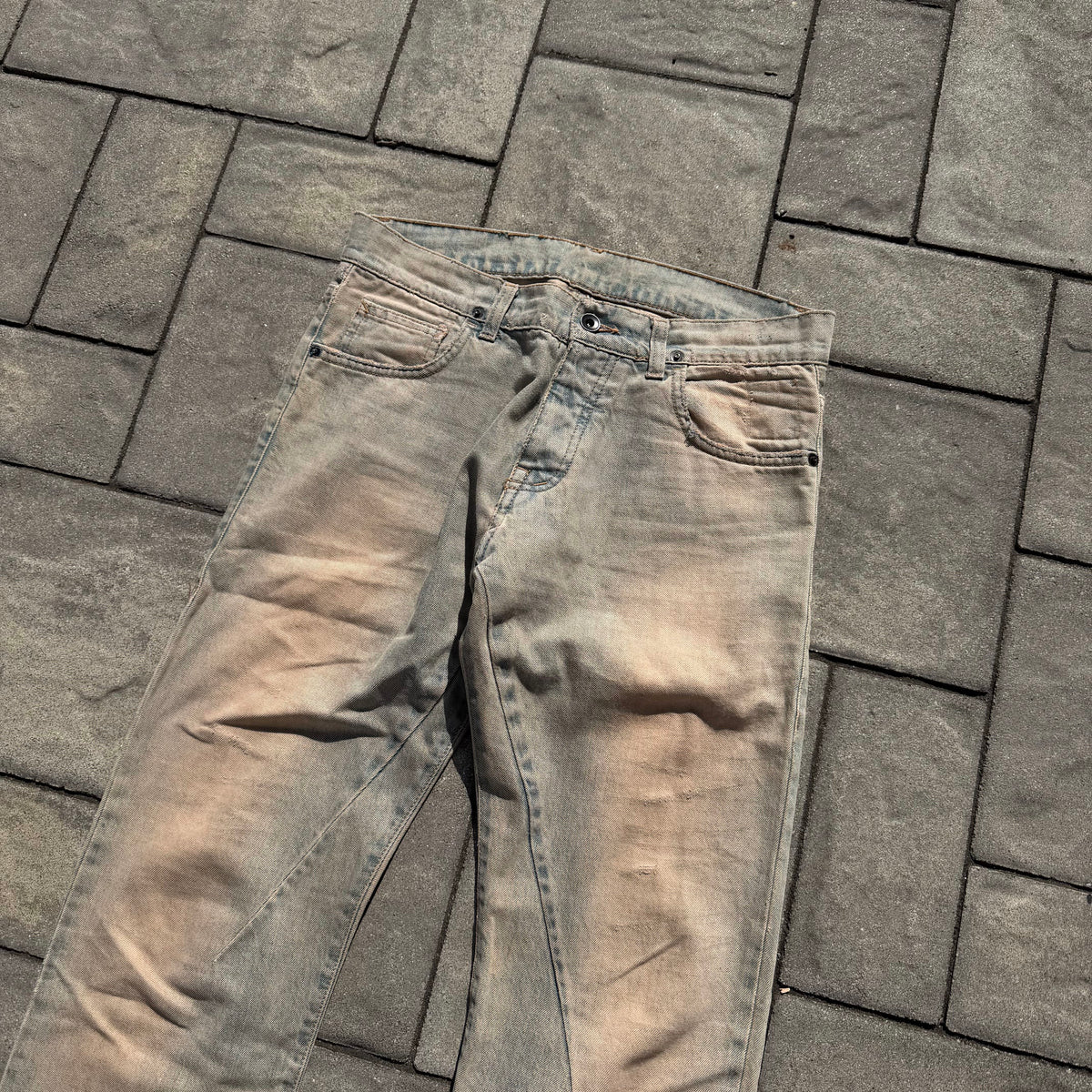 FW06 Rick Owens Sandwash Detroit Cut Denim