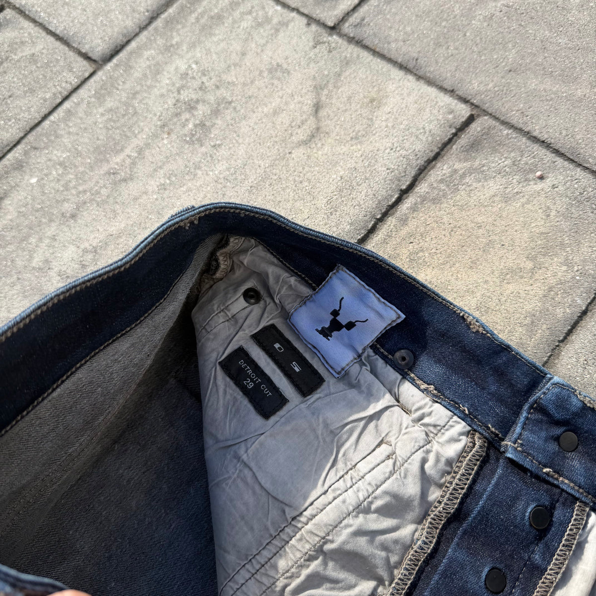 SS17 Rick Owens Blue Detroit Cut Denim