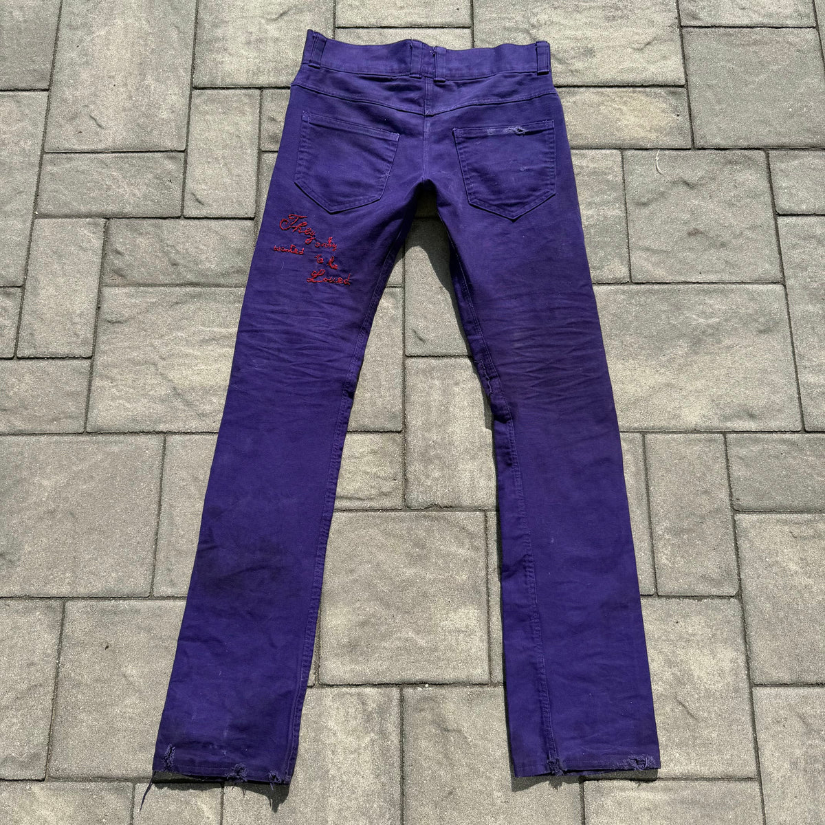Miju Repairs Purple Only Wanted To Be Loved Denim