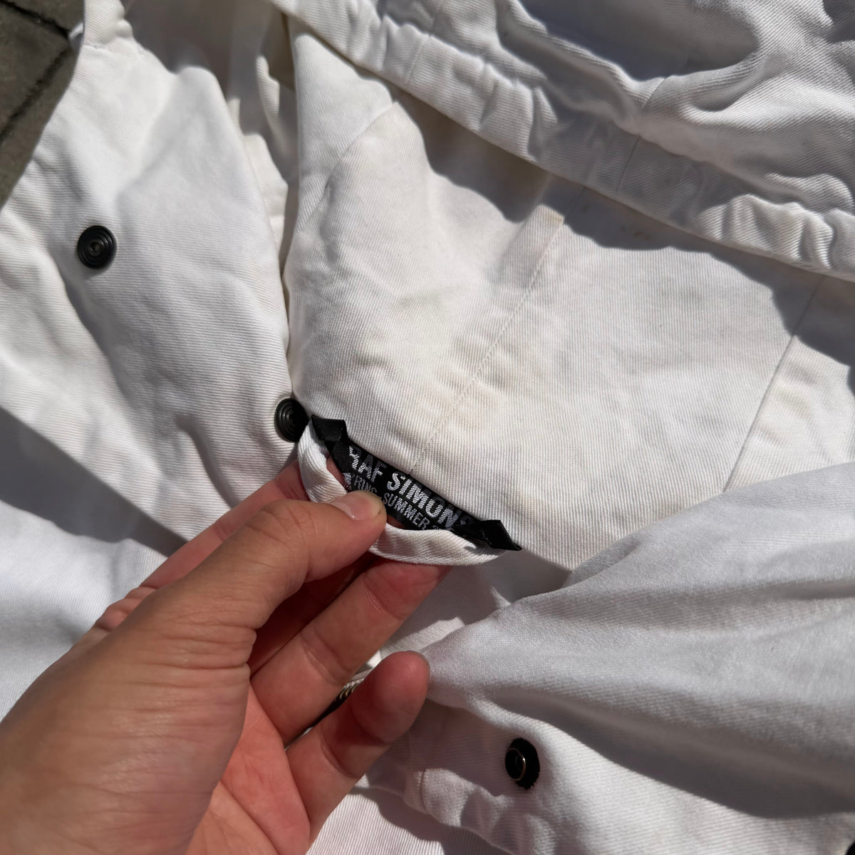 SS04 Raf Simons Sample White Parka