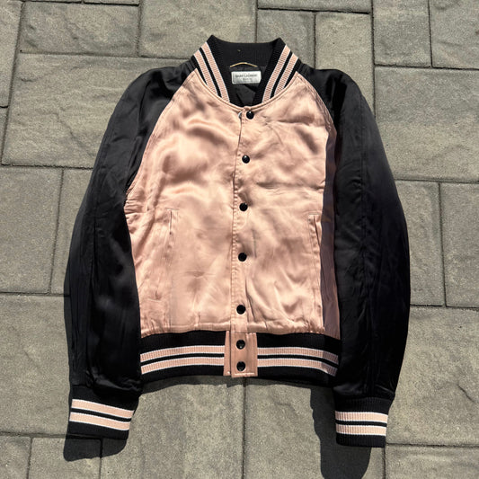 Saint Laurent Paris Pink Satin Teddy Jacket