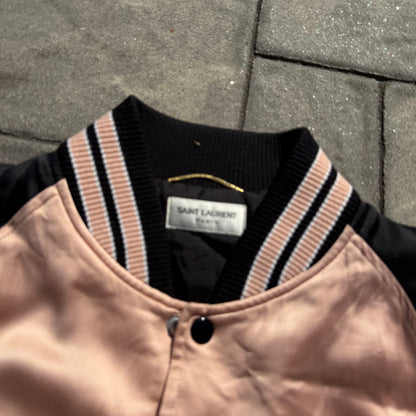 Saint Laurent Paris Pink Satin Teddy Jacket