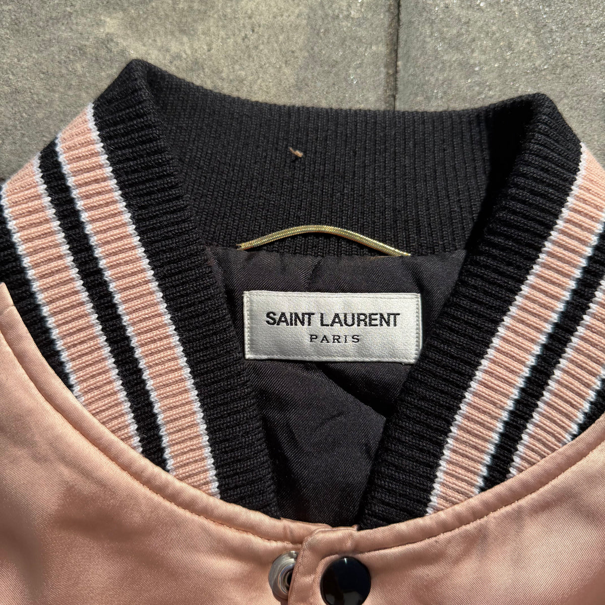 Saint Laurent Paris Pink Satin Teddy Jacket