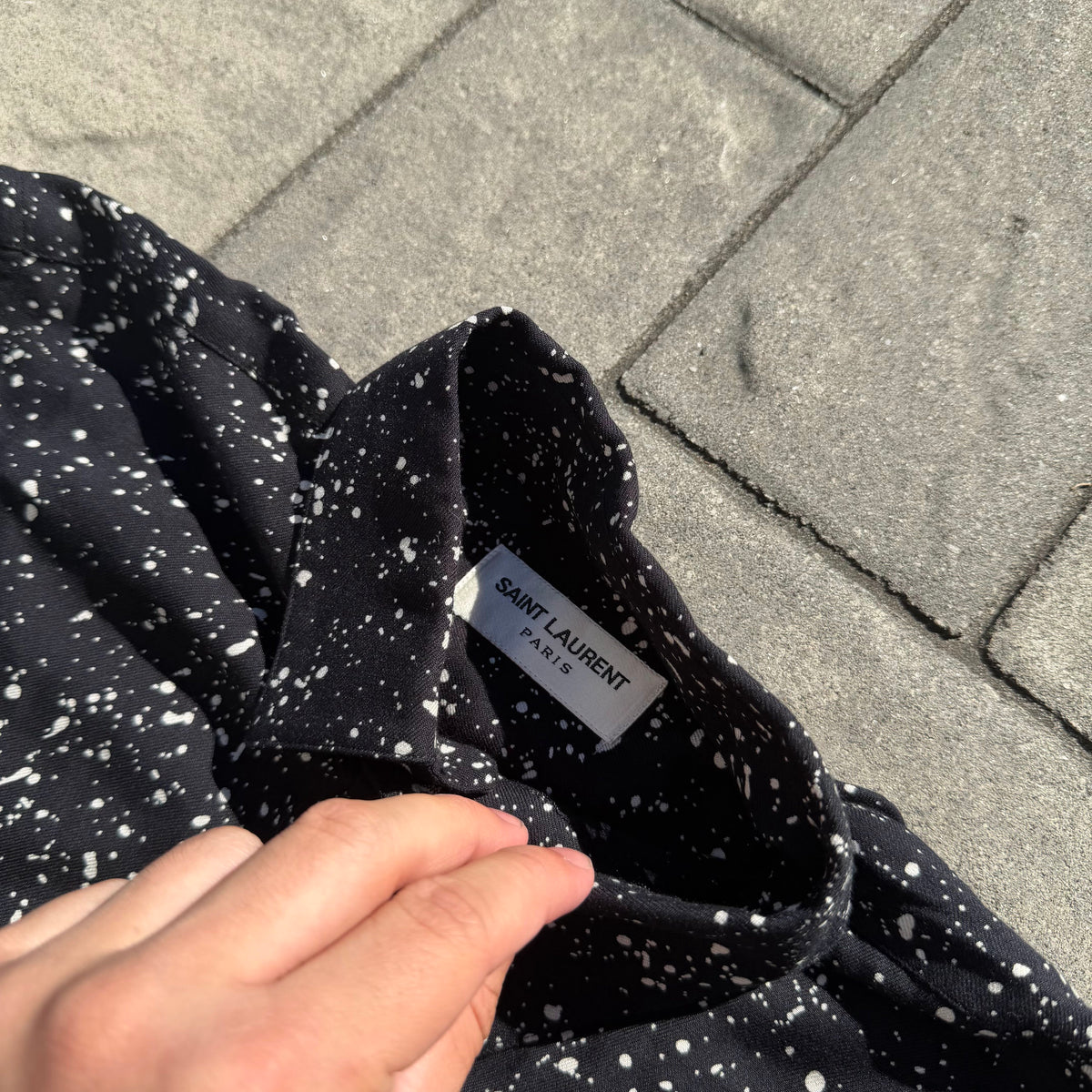 FW15 Saint Laurent Paris Speckled Dress Shirt