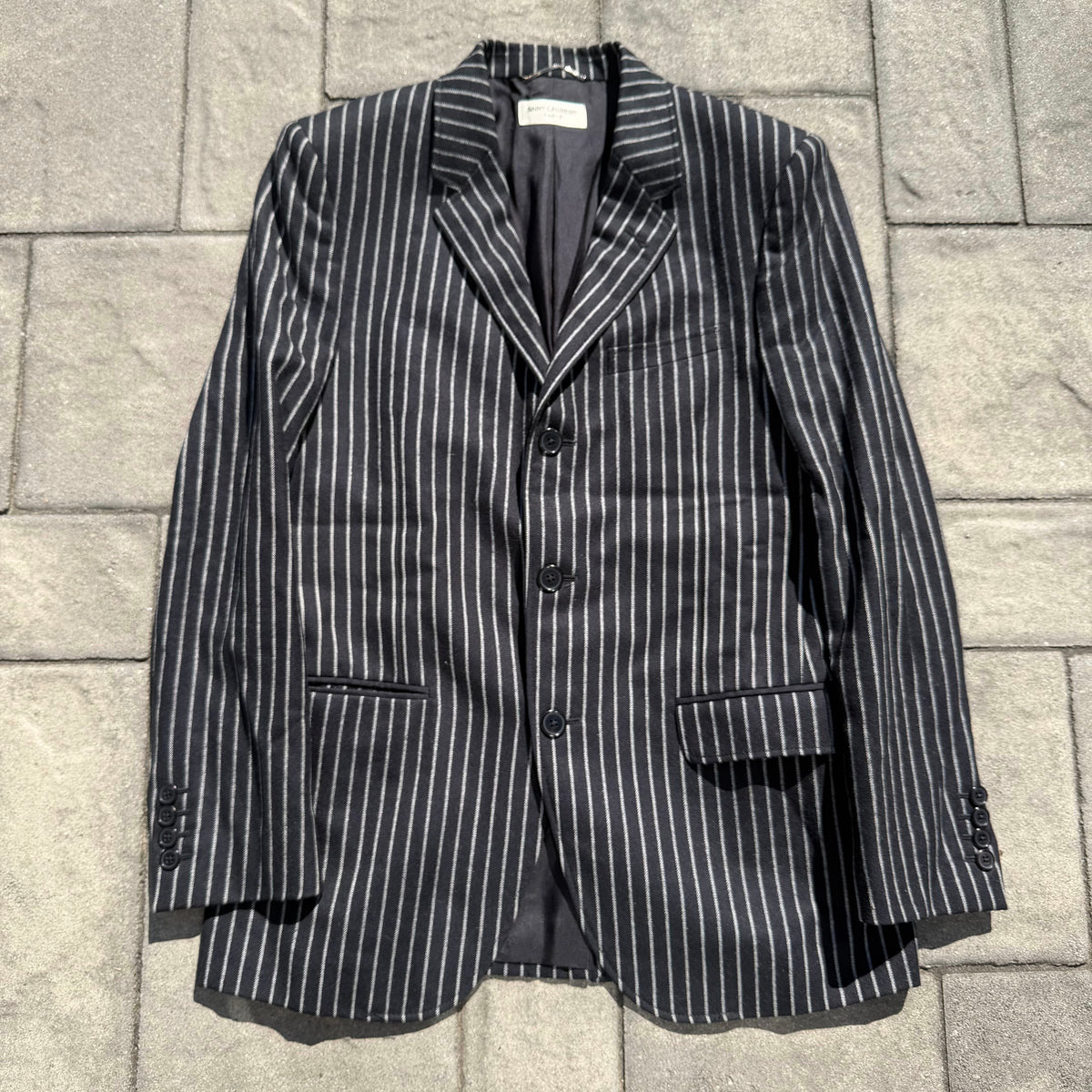 FW13 Saint Laurent Paris Striped 3 Button Blazer